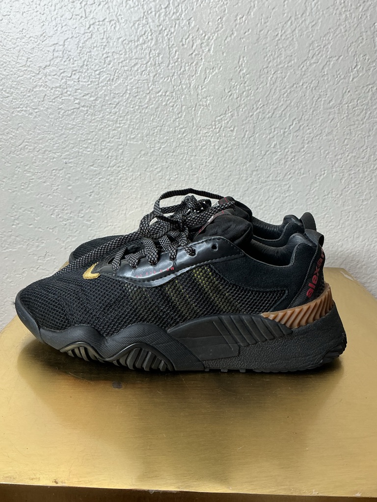 Alexander Wang Adidas Black And White Mesh Runner With Red Logo